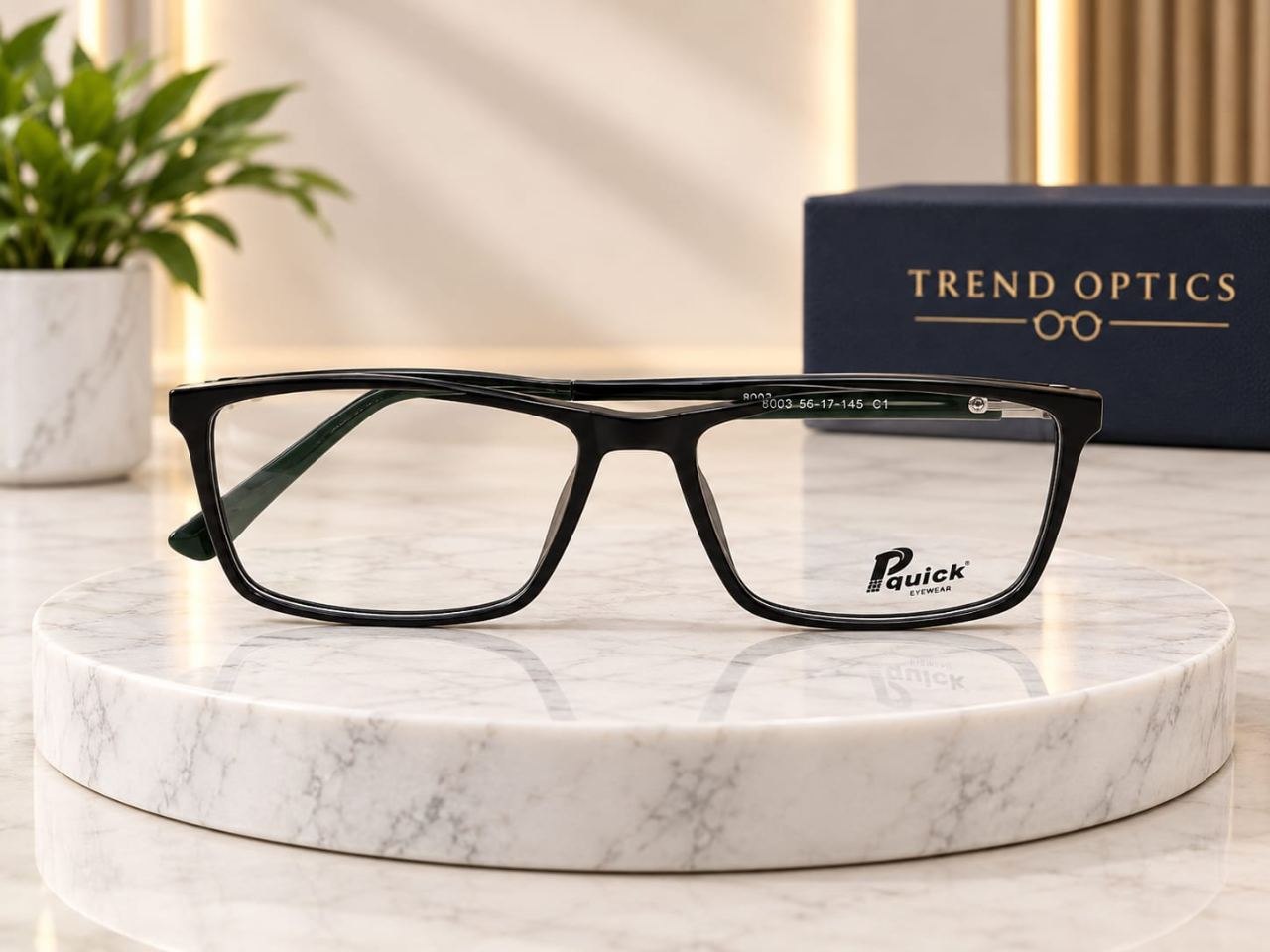 تصميم بصرية أنيق أسود - Quick Eyewear (8003) — أسود