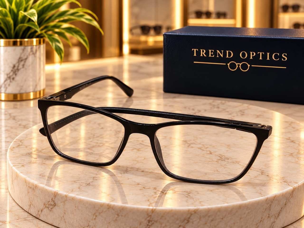 نظارة طبيّة بتصميم كلاسيكي حديث أسود - TREND OPTICS    — أسود