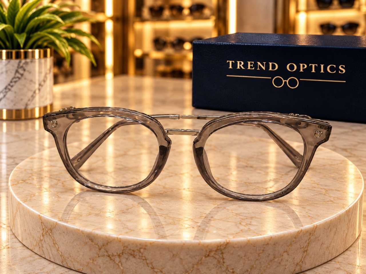 تصميم بصرية أنيق رمادي شفاف - TREND OPTICS    — أسود