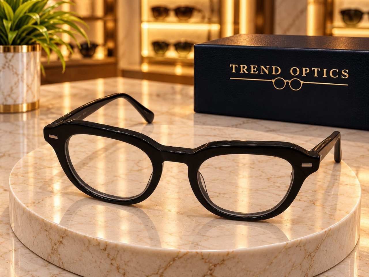 نظارة كلاسيكية حديثة سوداء عريضة - TREND OPTICS    — أسود