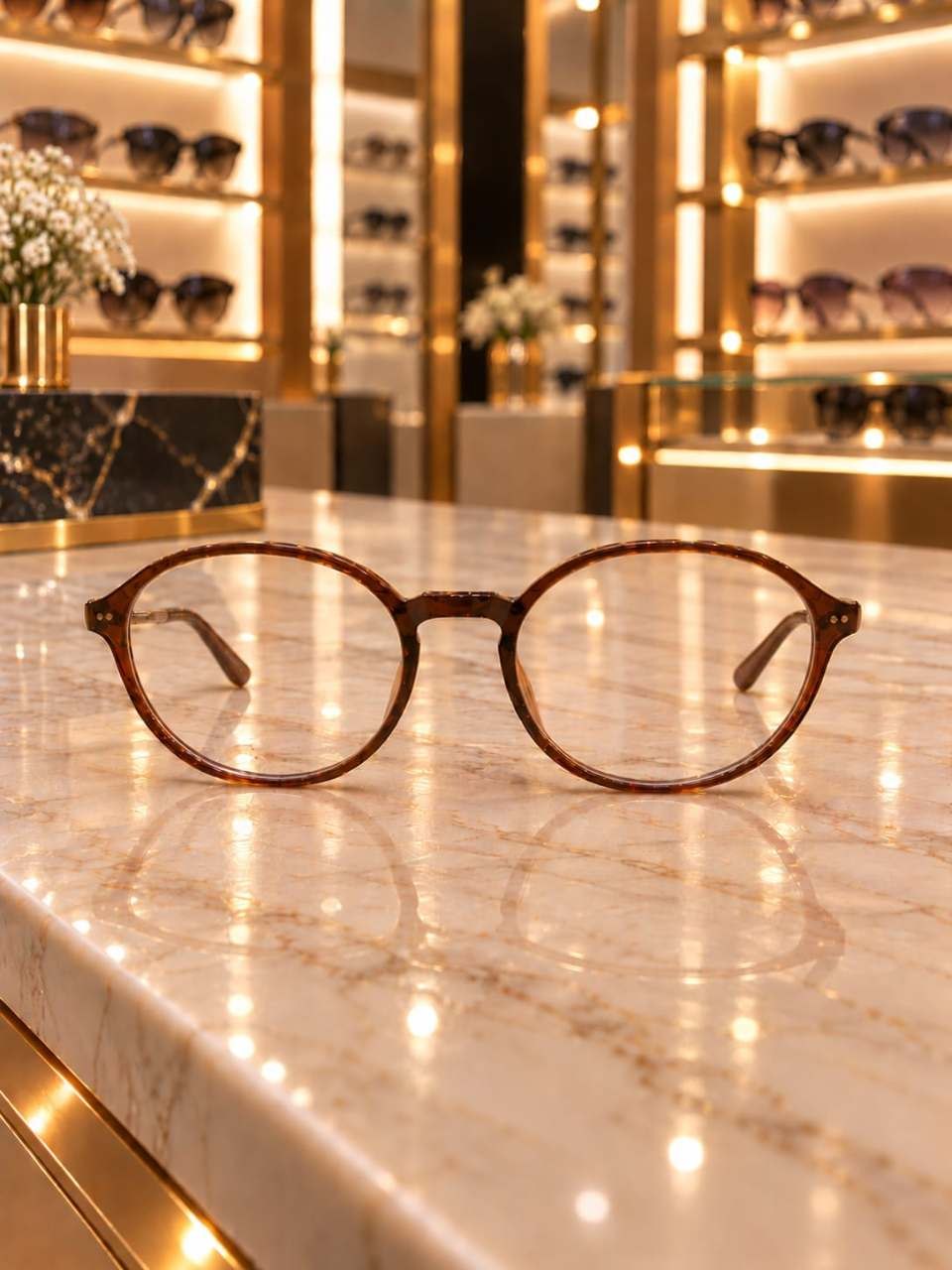 إطار بصري كلاسيكي دائري تايجر بني - TREND OPTICS    — أسود