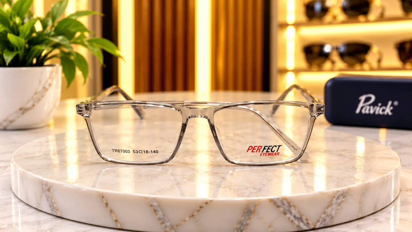 طار طبي رمادي شفاف - بيرفكت (Perfect Eyewear) — أسود