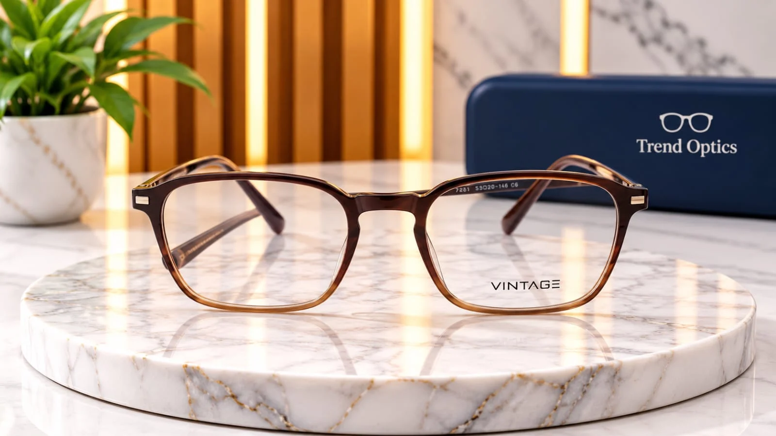إطار طبي بني متدرج مستطيل - VINTAGE (7281) — أسود