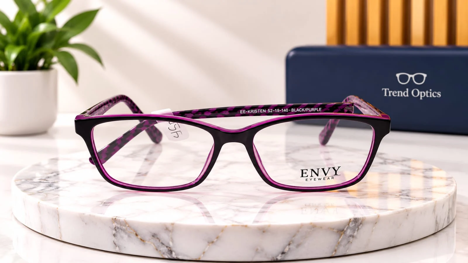 إطار طبي أسود وبنفسجي مستطيل - ENVY (EE-KRISTEN) — أسود