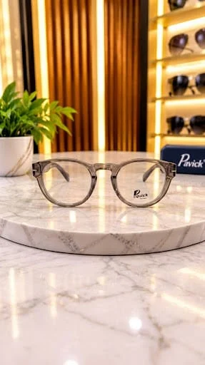 نظارة طبيّة بتصميم كلاسيكي حديث رمادي شفاف - Pavick — أسود